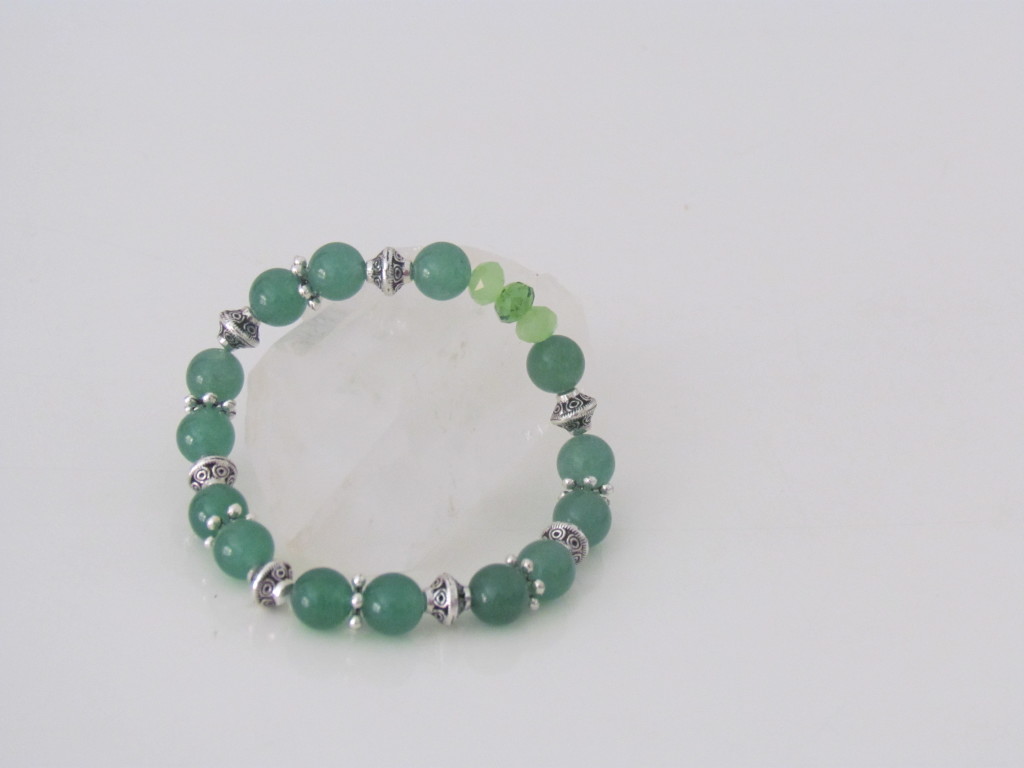 Green aventurine with czeck crystals bracelet www.portugalarts.com 7